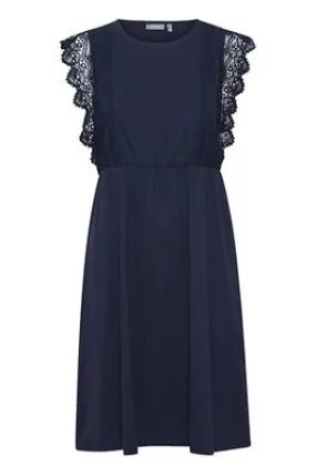 2310- Navy Lace Detail Dress - Fransa