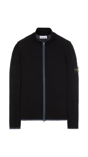 503A1 Wool Zip Cardigan - Black/Grey