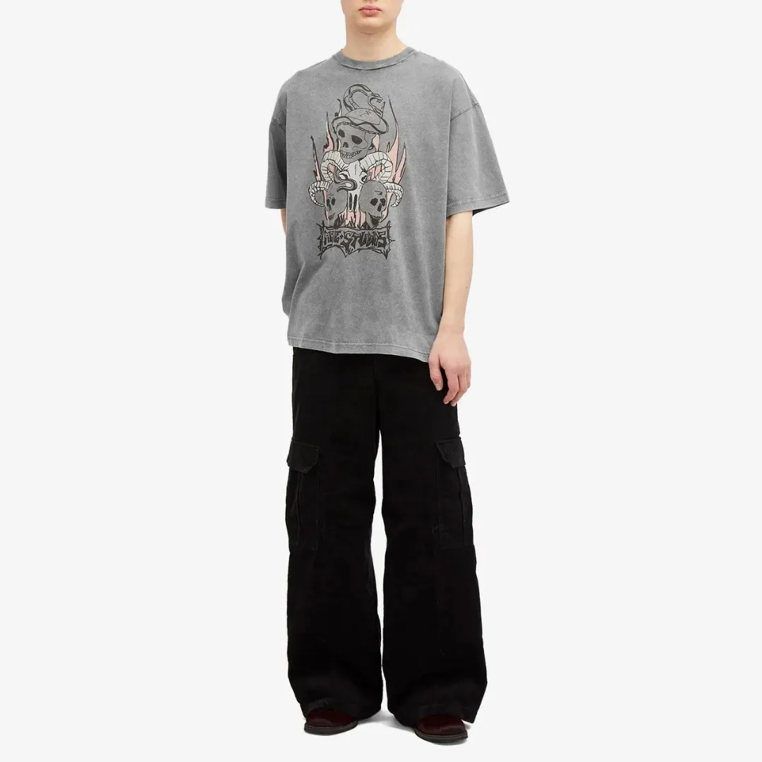 Acne Studios  |Crew Neck Pullovers Skull Street Style Cotton Short Sleeves