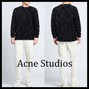 Acne Studios  |Pullovers Unisex Wool Nylon Street Style U-Neck Long Sleeves