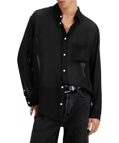 Allsaints Ando Long Sleeve Sheer Shirt