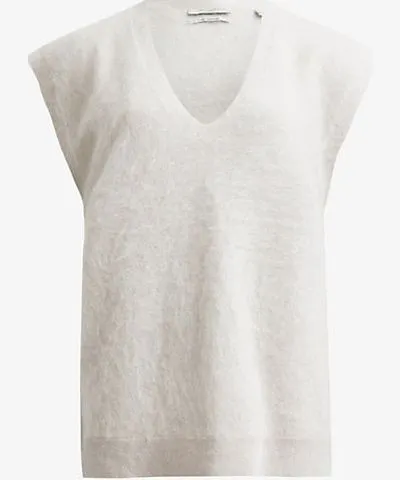 Allsaints Womens Jute White Rebel brushed cashmere tank top