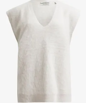 Allsaints Womens Jute White Rebel brushed cashmere tank top