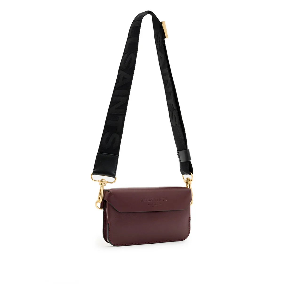 ALLSAINTS Zoe Leather Crossbody Bag - BURNT RED