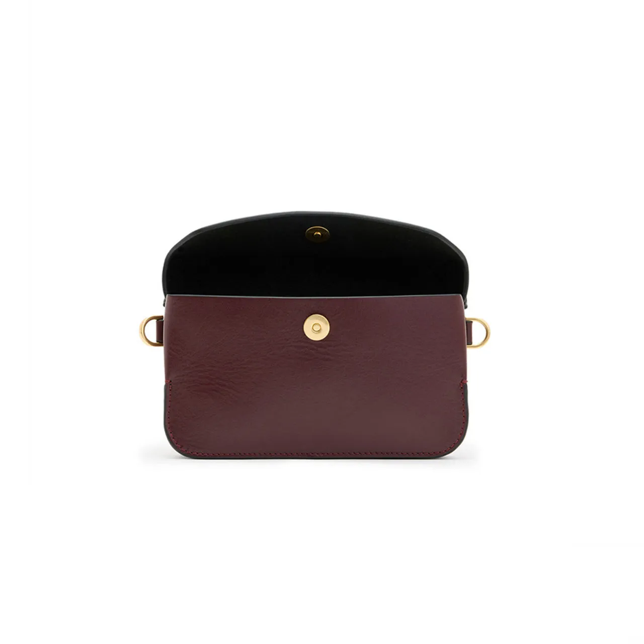 ALLSAINTS Zoe Leather Crossbody Bag - BURNT RED