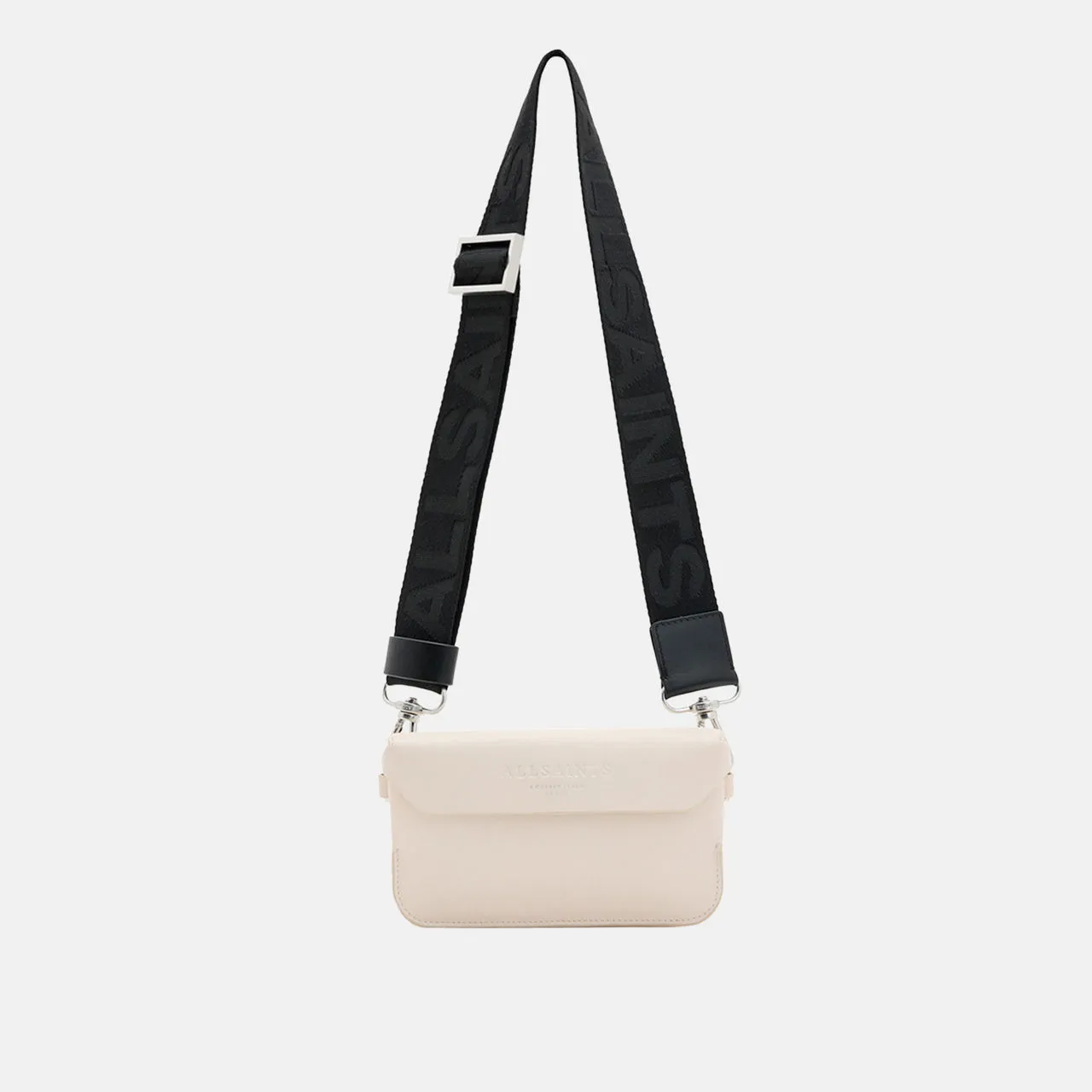 ALLSAINTS Zoe Leather Crossbody Bag - DESERT WHITE