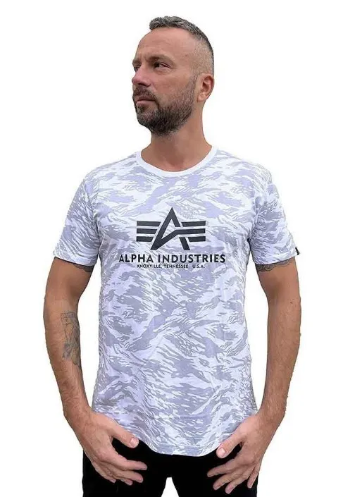 ALPHA INDUSTRIES  |Crew Neck Pullovers Camouflage Street Style Short Sleeves