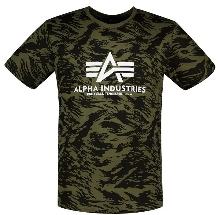 ALPHA INDUSTRIES  |Crew Neck Pullovers Camouflage Street Style Short Sleeves