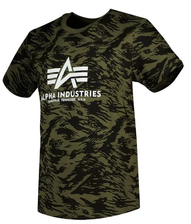 ALPHA INDUSTRIES  |Crew Neck Pullovers Camouflage Street Style Short Sleeves