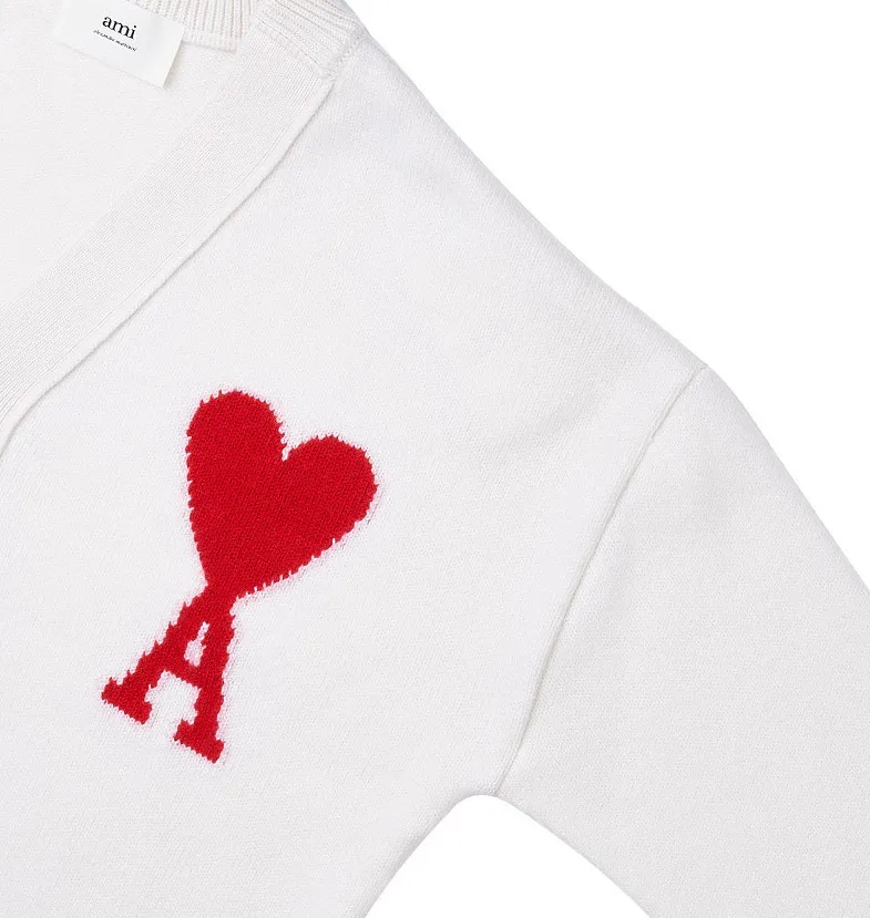 AMI PARIS  |Long Sleeves Cotton Logo Cardigans