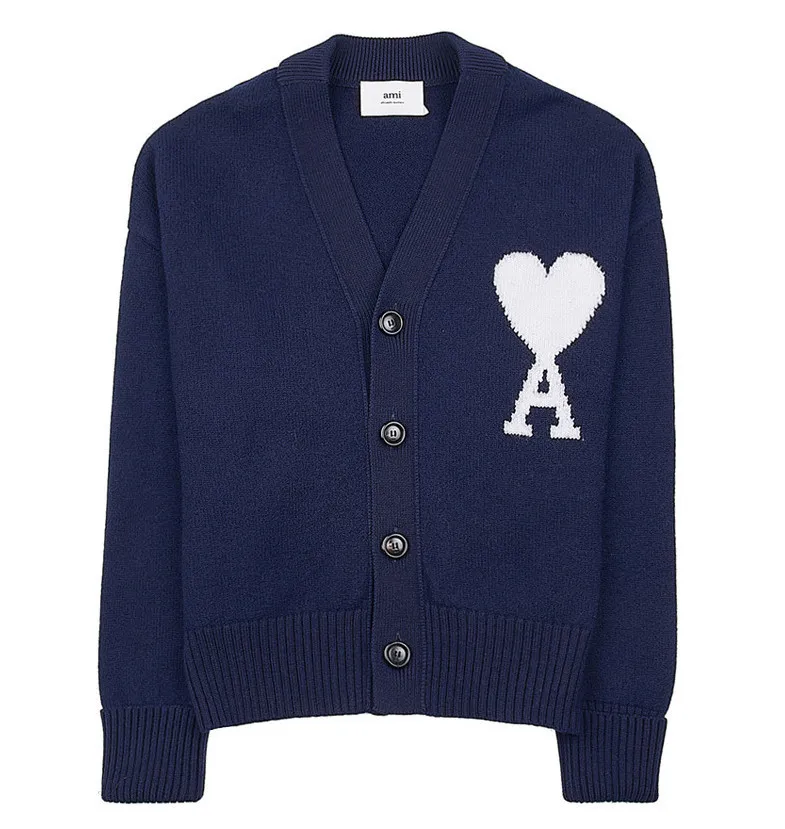 AMI PARIS  |Long Sleeves Cotton Logo Cardigans