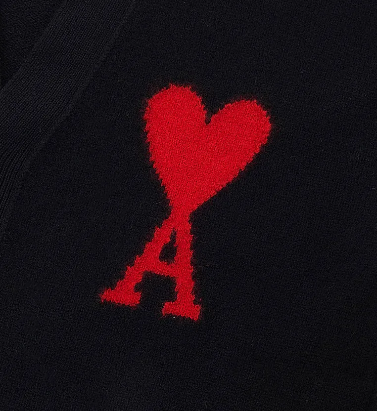 AMI PARIS  |Long Sleeves Cotton Logo Cardigans