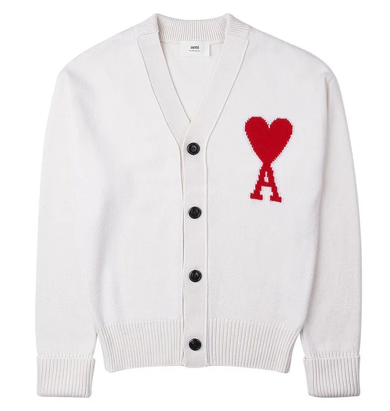 AMI PARIS  |Long Sleeves Cotton Logo Cardigans