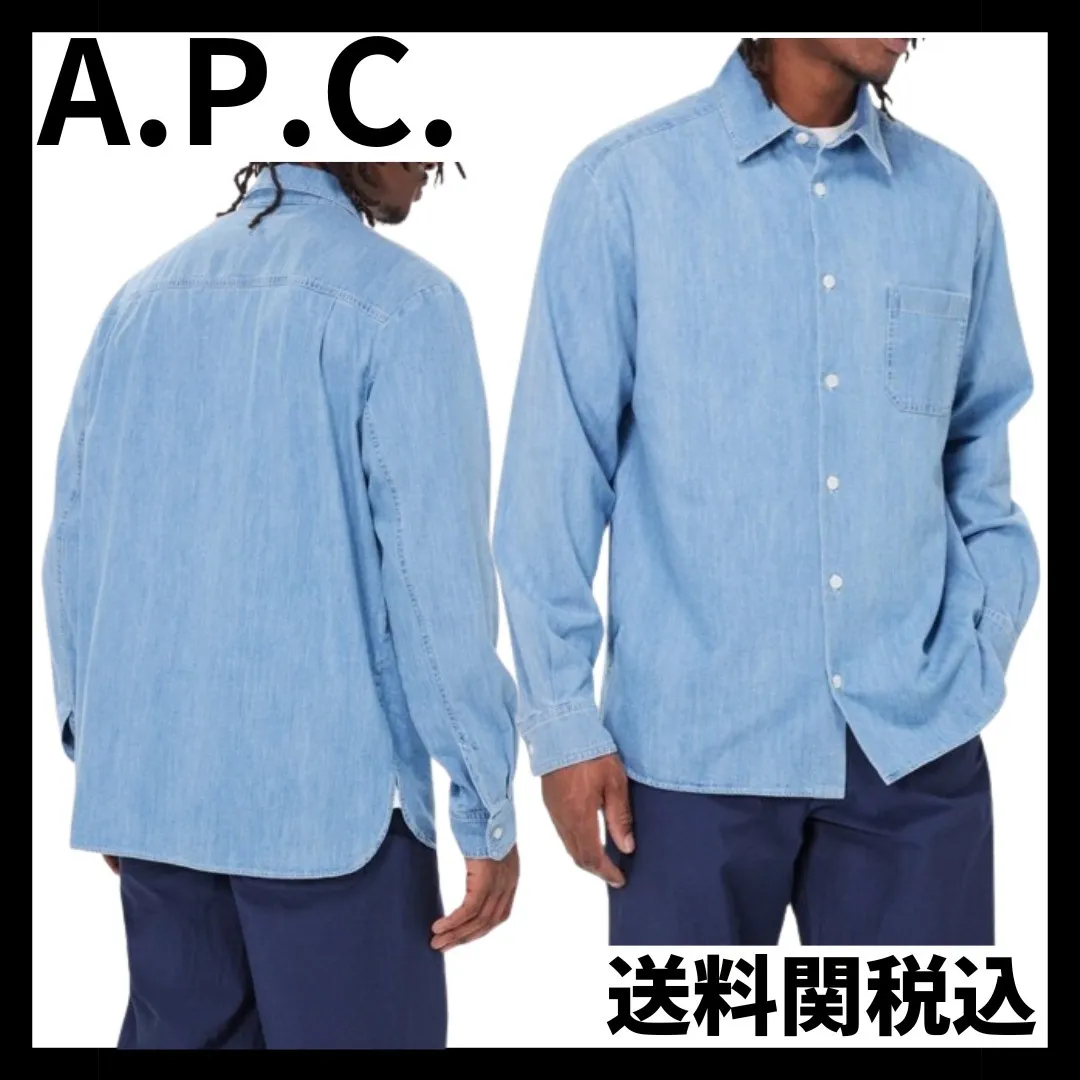 A.P.C.  |Denim Long Sleeves Plain Cotton Designers Shirts