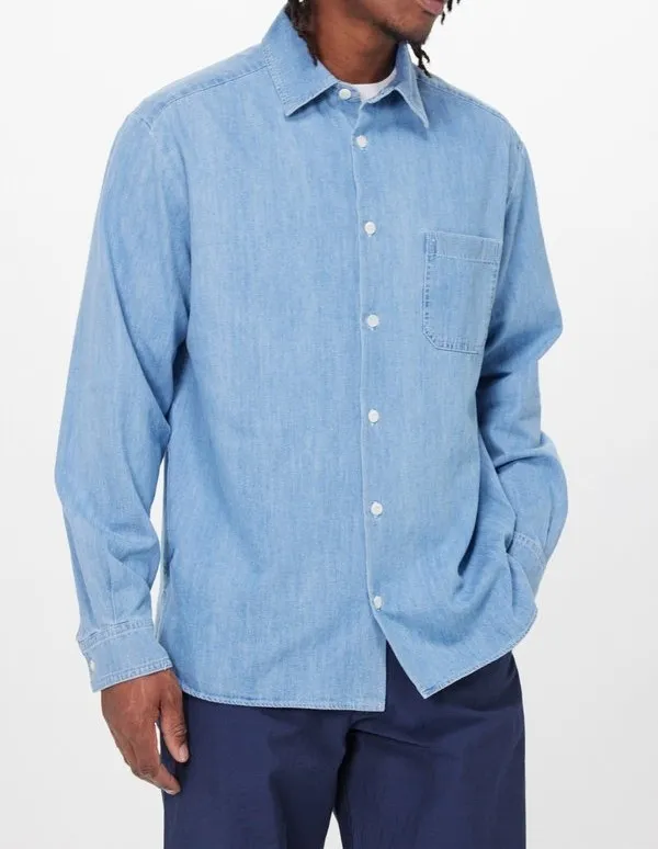 A.P.C.  |Denim Long Sleeves Plain Cotton Designers Shirts