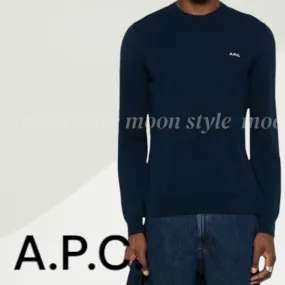 A.P.C.  |Long Sleeves Plain Cotton Designers Sweaters