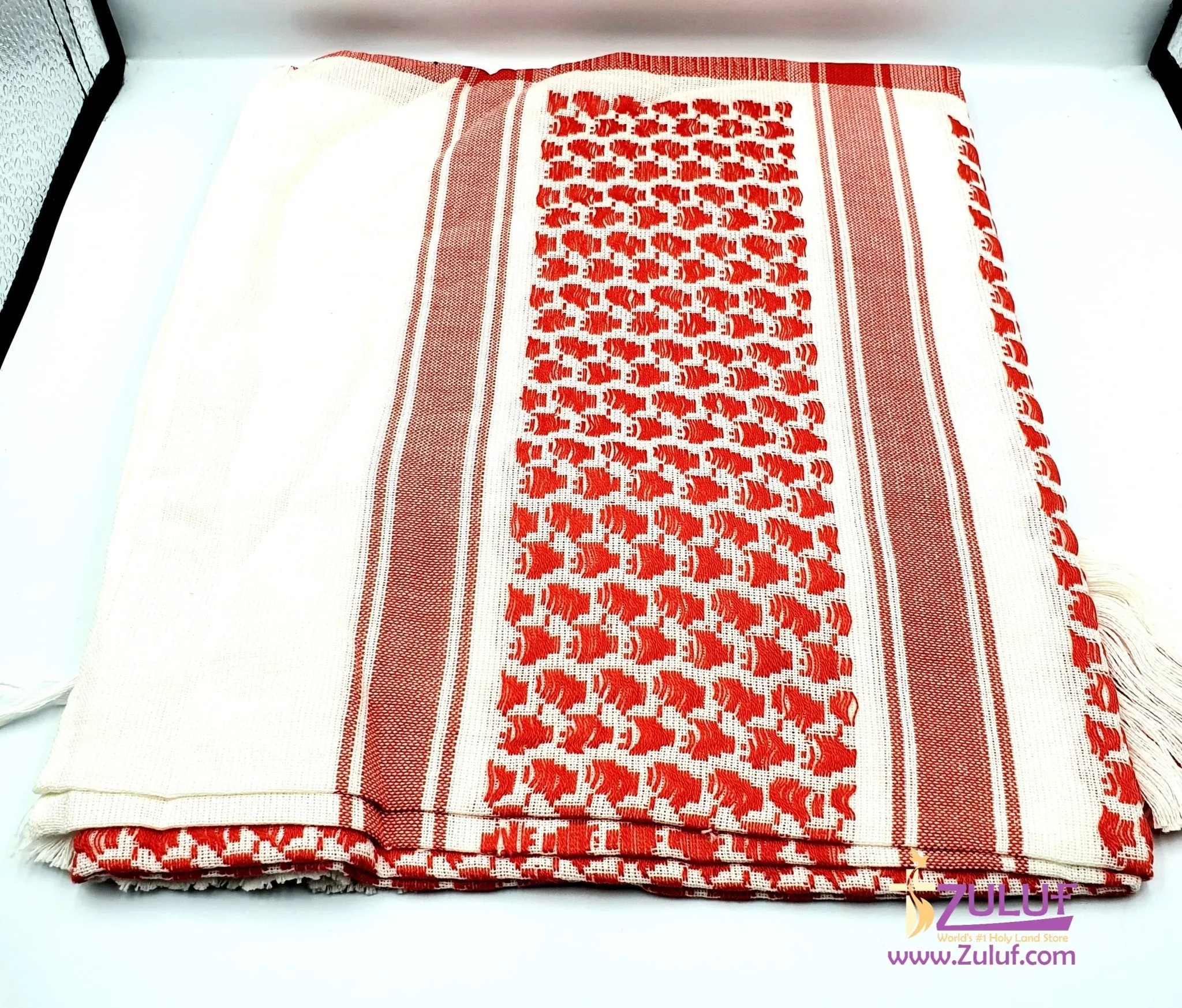 Arafat Arab Scarf Shawl Keffiyeh Kafiya shemagh desret Palestine AUTHENTIC MIddle Eastern Red HLG208