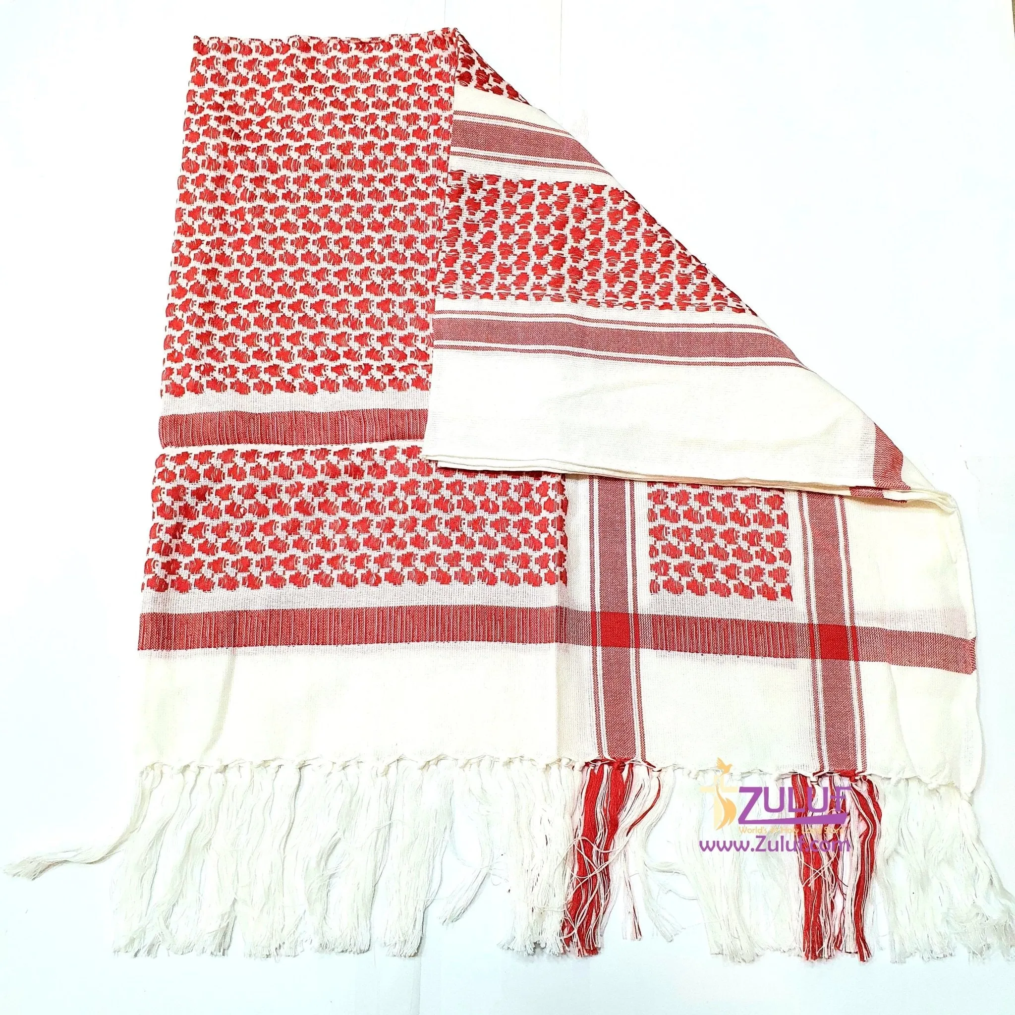 Arafat Arab Scarf Shawl Keffiyeh Kafiya shemagh desret Palestine AUTHENTIC MIddle Eastern Red HLG208