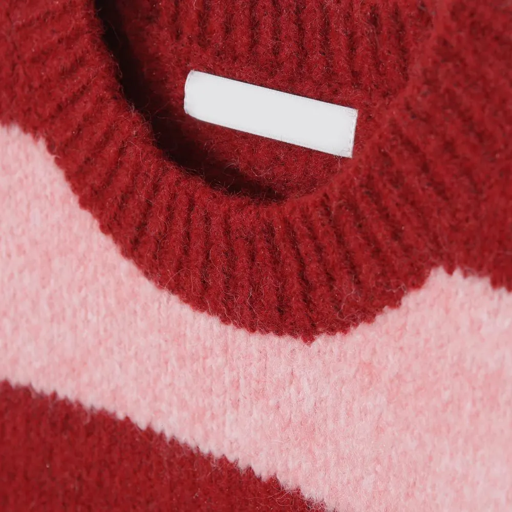 ASCLO  |Crew Neck Pullovers Stripes Unisex Wool Nylon Street Style