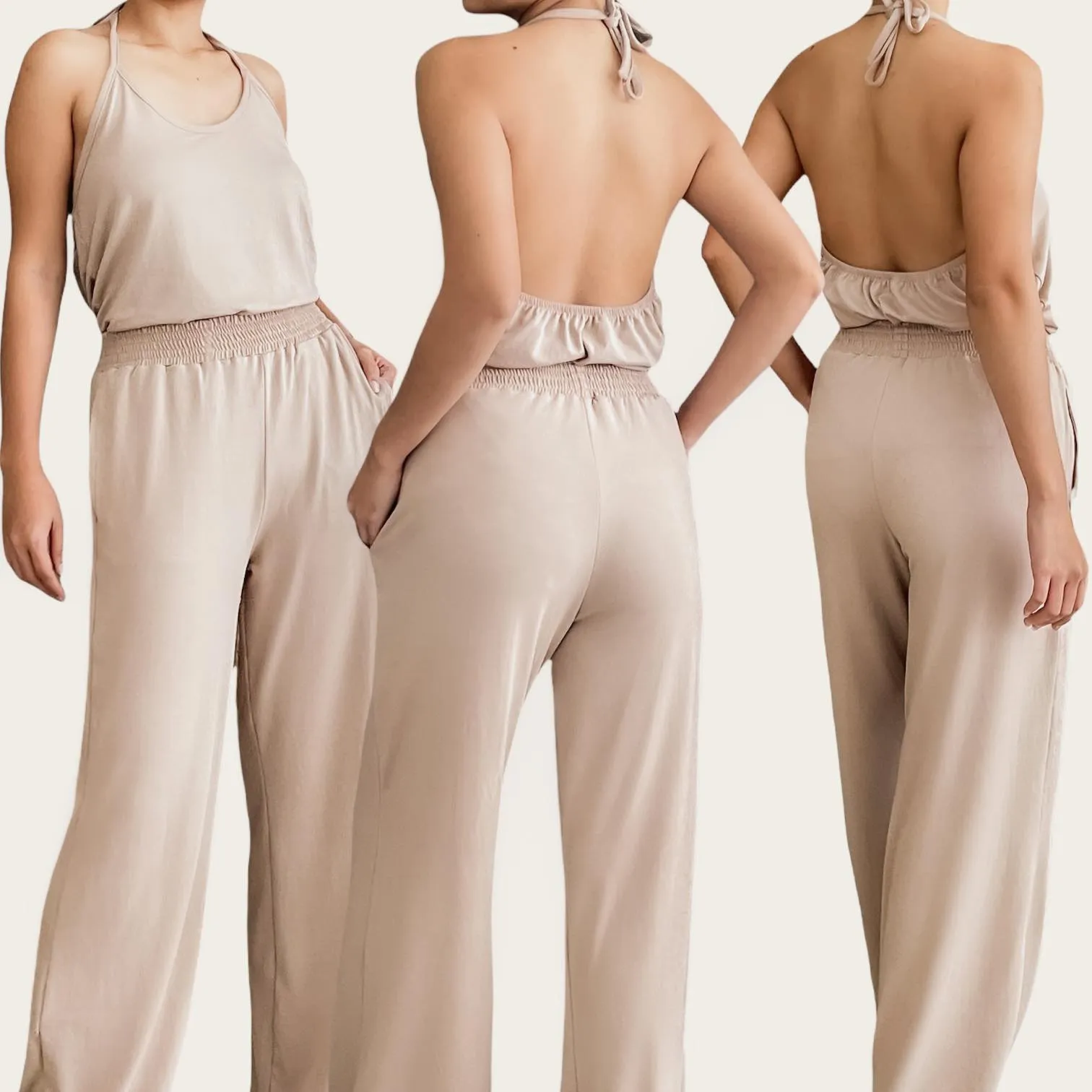 BACK AT YOU Knit Halter Top and Pants Set