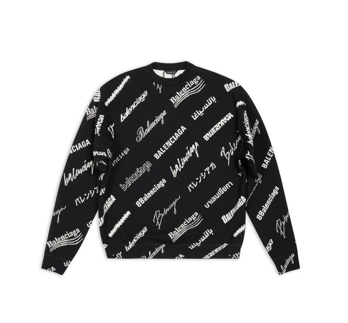 BALENCIAGA  |Crew Neck Pullovers Unisex Wool Blended Fabrics Street Style