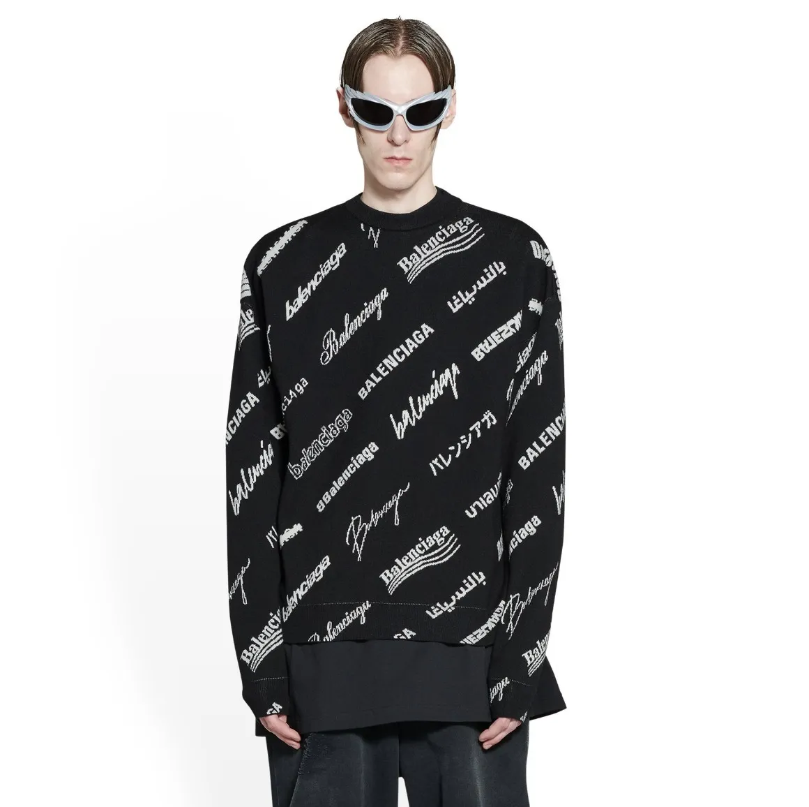 BALENCIAGA  |Crew Neck Pullovers Unisex Wool Blended Fabrics Street Style