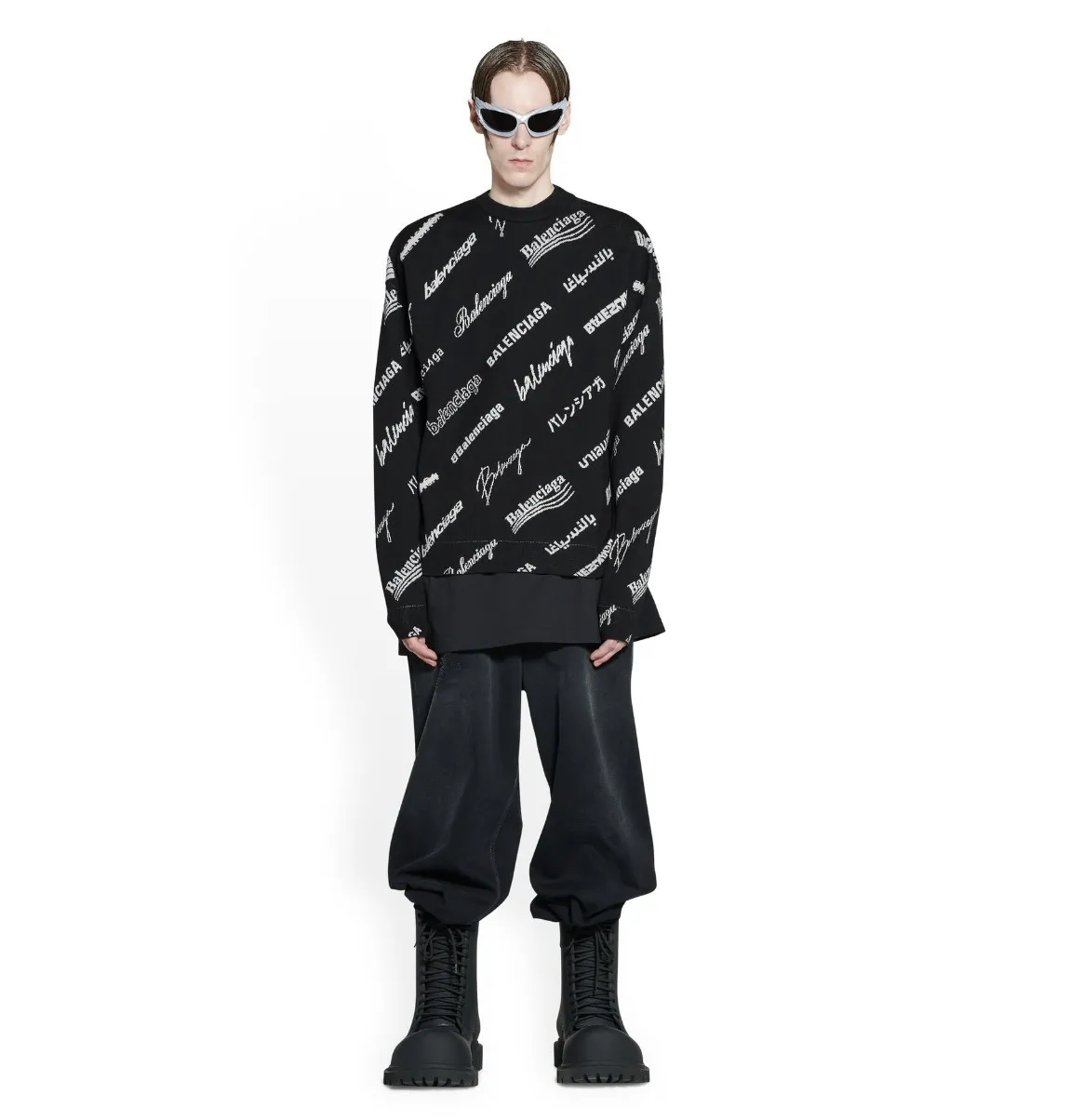 BALENCIAGA  |Crew Neck Pullovers Unisex Wool Blended Fabrics Street Style