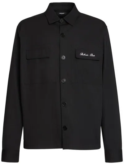 BALMAIN  |Long Sleeves Cotton Logo Luxury Shirts