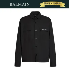 BALMAIN  |Long Sleeves Cotton Logo Luxury Shirts