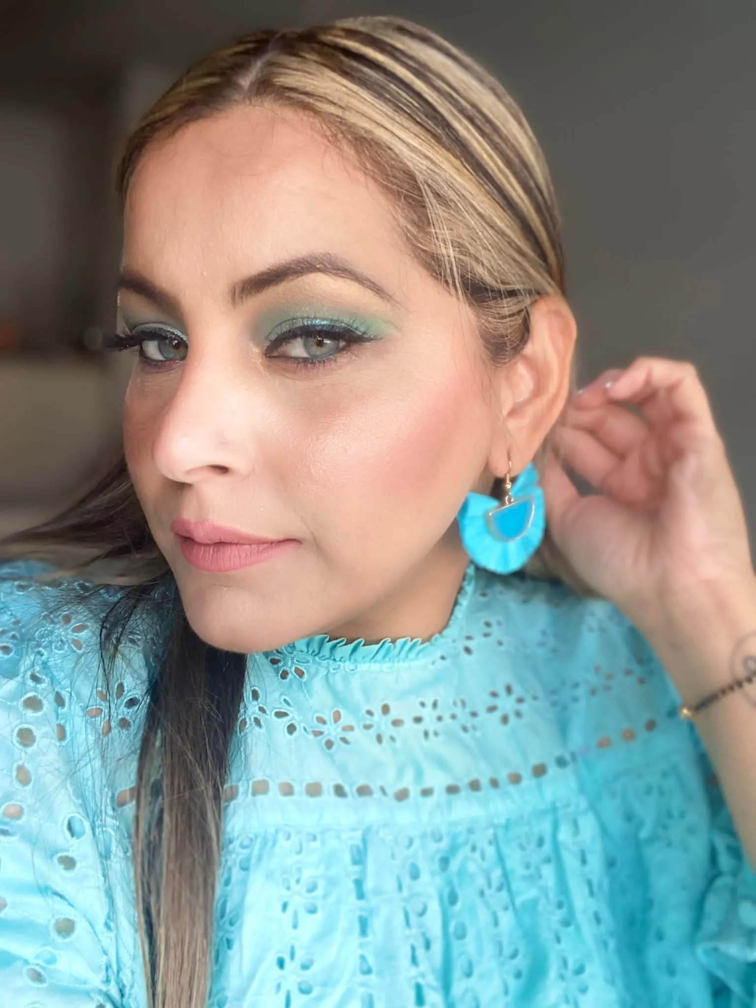 Beaded Turquoise Tassels Earring