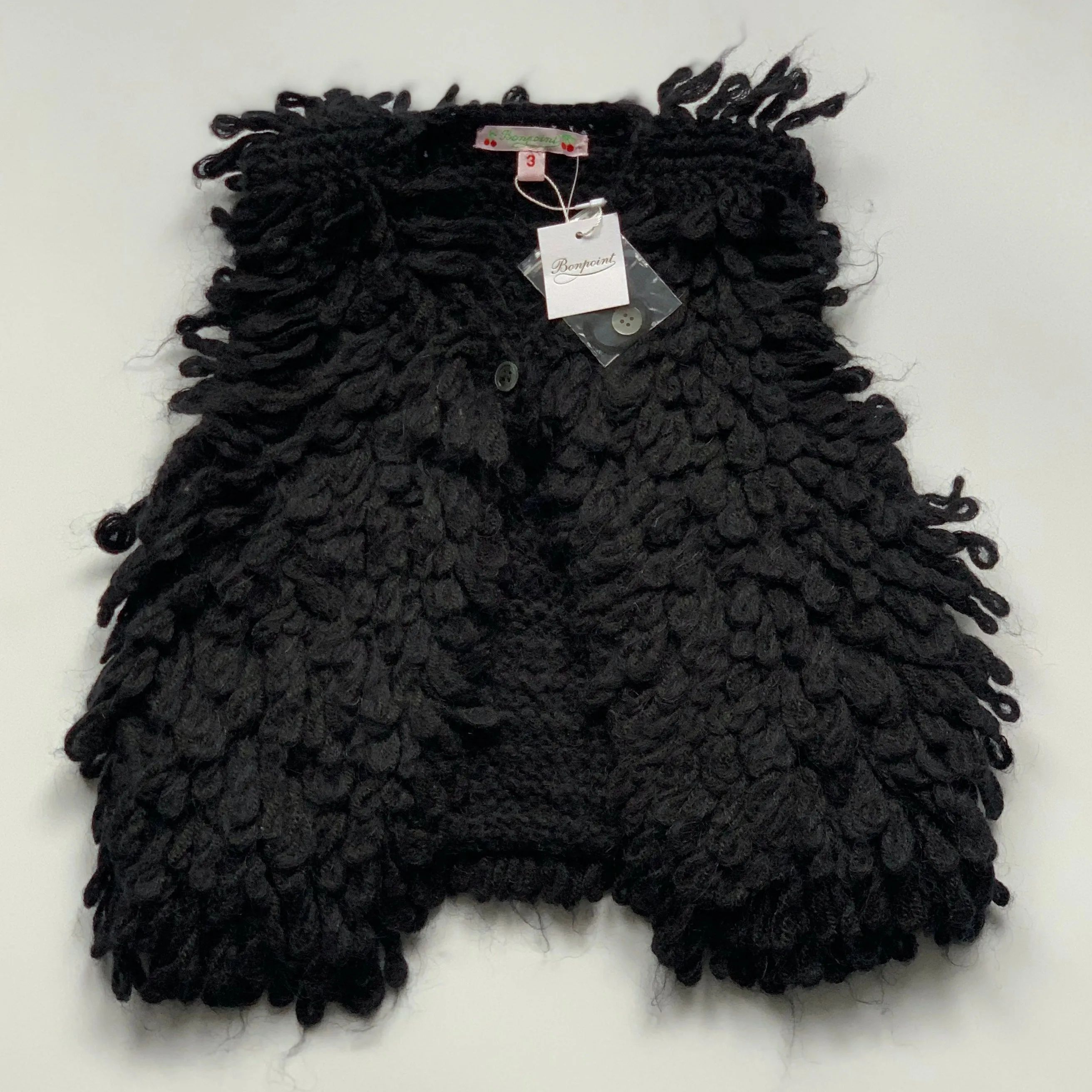 Bonpoint Black Mohair Mix Gilet: 3 Years (Brand New)