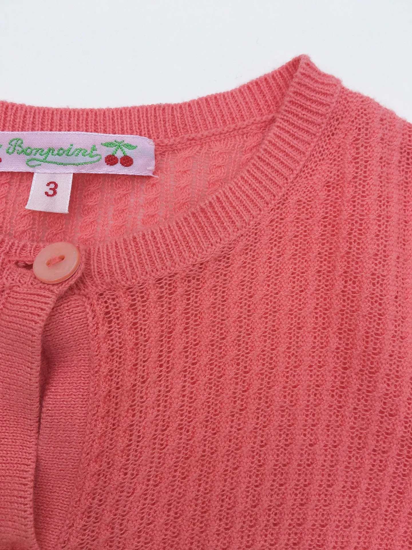 Bonpoint Coral Cotton Cardigan: 3 Years