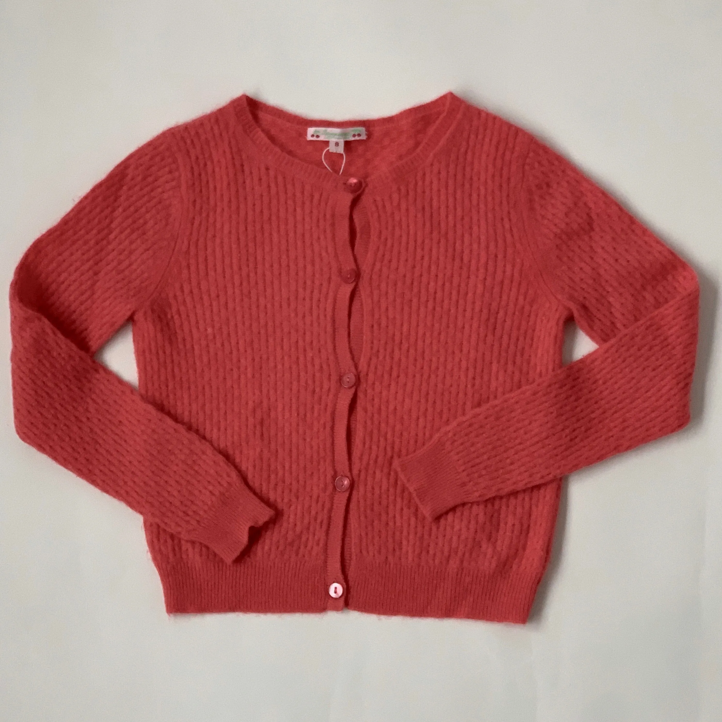 Bonpoint Raspberry Cashmere Cardigan: 8 Years