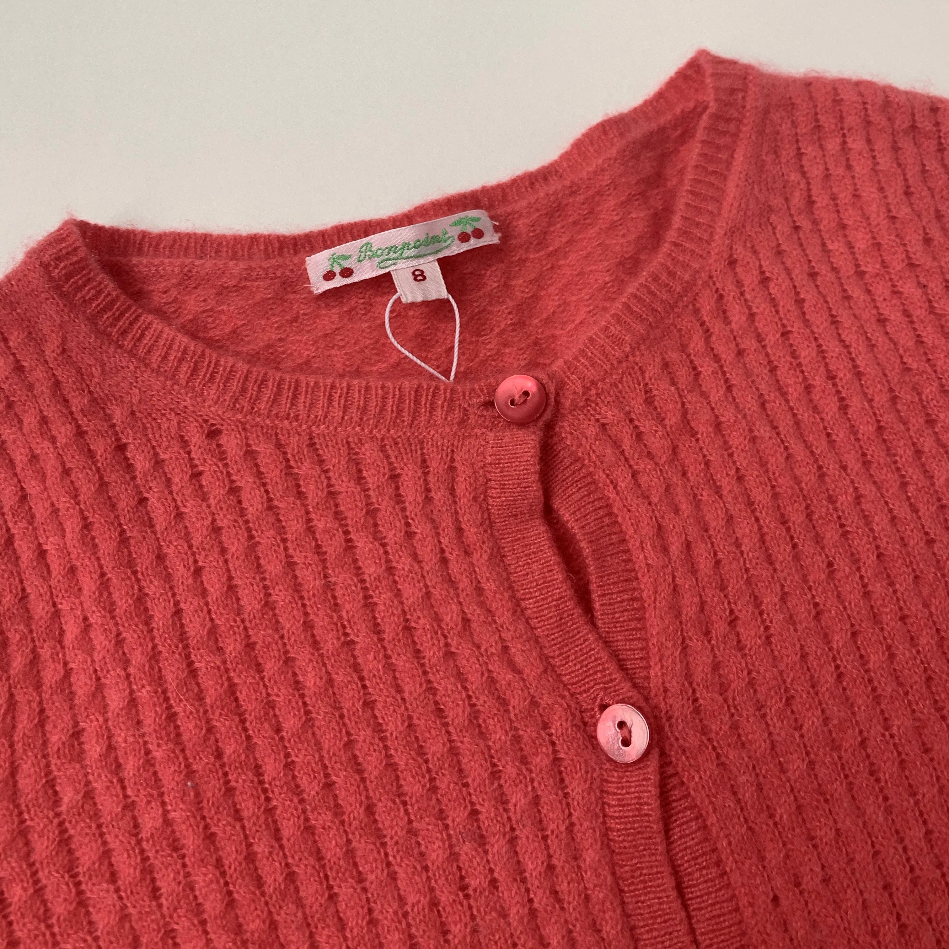 Bonpoint Raspberry Cashmere Cardigan: 8 Years