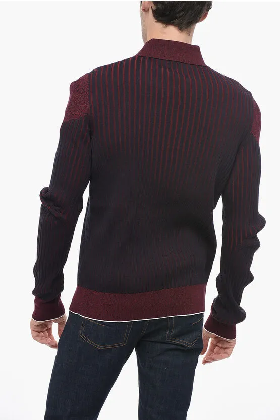 BOTTEGA VENETA  |Stripes Long Sleeves Cotton Polos