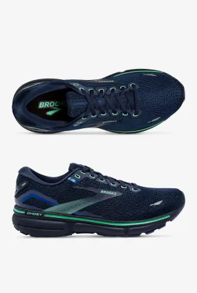 Brooks Men's Ghost 15 Crown Blue/Black/Green Athletic Lace Up Nursing Shoes