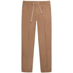 BRUNELLO CUCINELLI Drawstring cotton trousers Beige