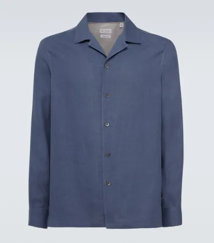 BRUNELLO CUCINELLI  |Linen Long Sleeves Plain Shirts