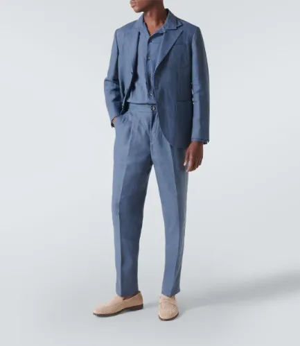 BRUNELLO CUCINELLI  |Linen Long Sleeves Plain Shirts