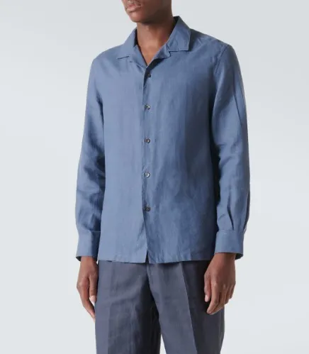 BRUNELLO CUCINELLI  |Linen Long Sleeves Plain Shirts