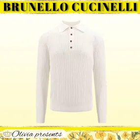 BRUNELLO CUCINELLI  |Long Sleeves Plain Cotton Polos