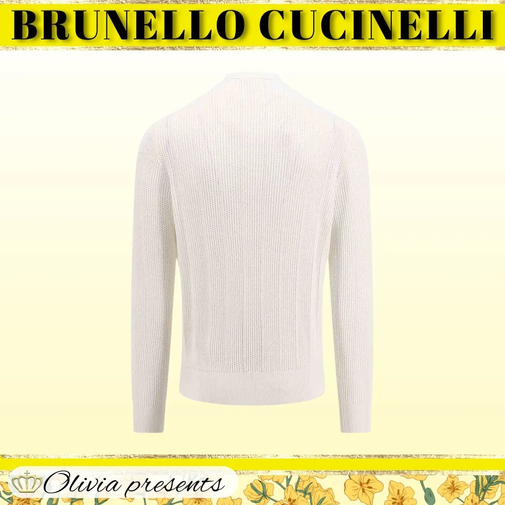 BRUNELLO CUCINELLI  |Long Sleeves Plain Cotton Polos