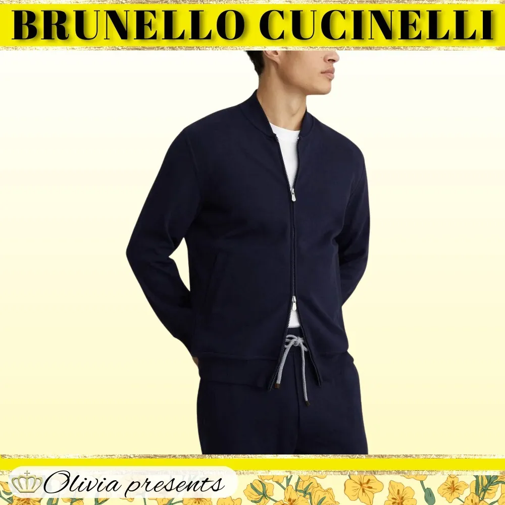 BRUNELLO CUCINELLI  |Long Sleeves Plain Cotton Sweatshirts