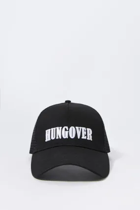 Casquette de camionneur avec motif brodé Hungover