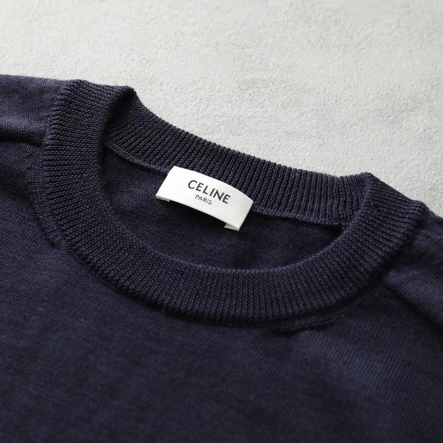 CELINE  |Crew Neck Pullovers Unisex Wool Street Style Long Sleeves