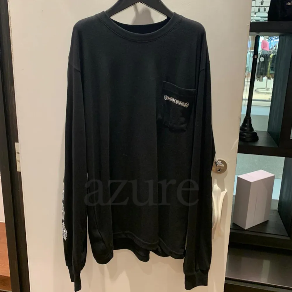 CHROME HEARTS  |Crew Neck Pullovers Street Style Long Sleeves Plain