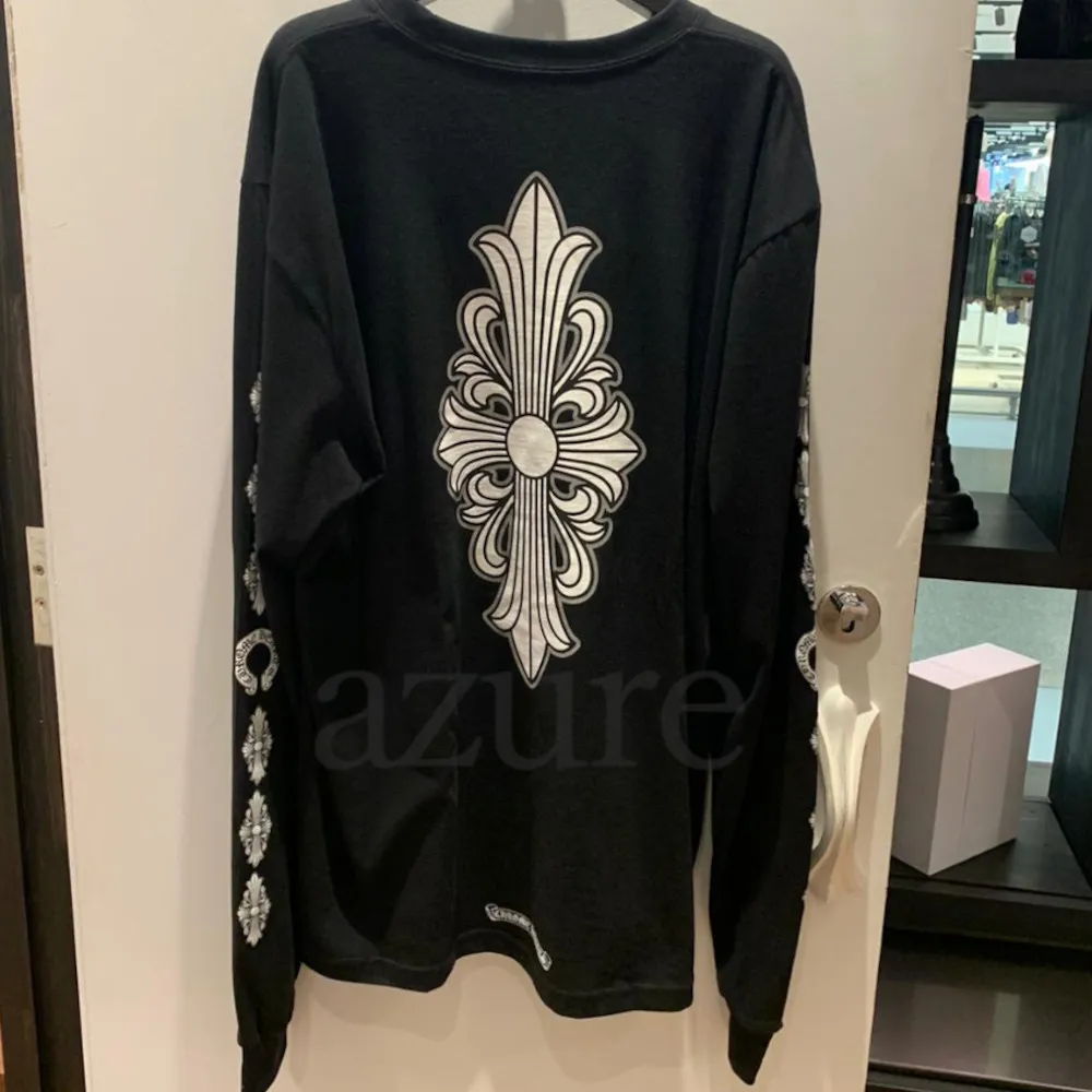 CHROME HEARTS  |Crew Neck Pullovers Street Style Long Sleeves Plain