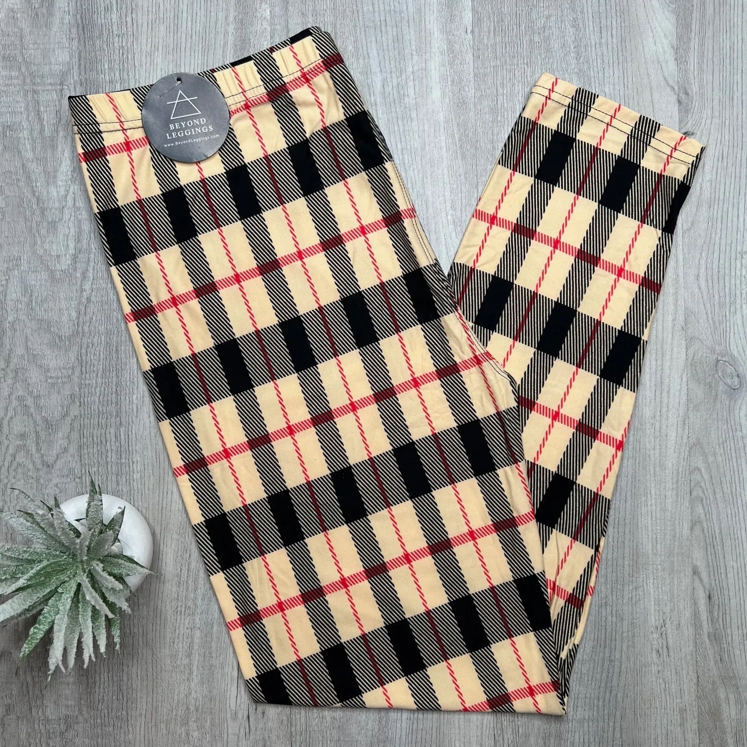 Classic Plaid Print Kids Soft Leggings