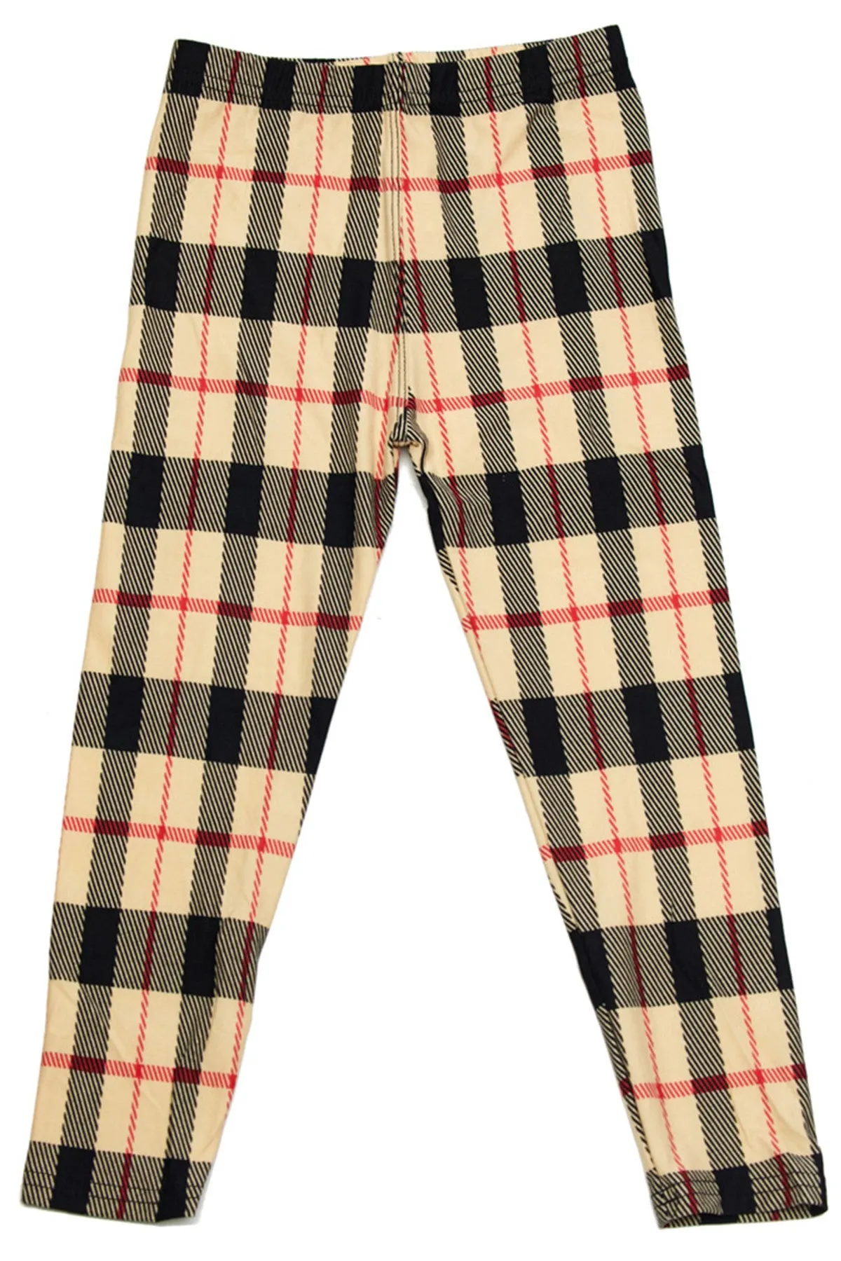 Classic Plaid Print Kids Soft Leggings