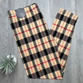 Classic Plaid Print Kids Soft Leggings